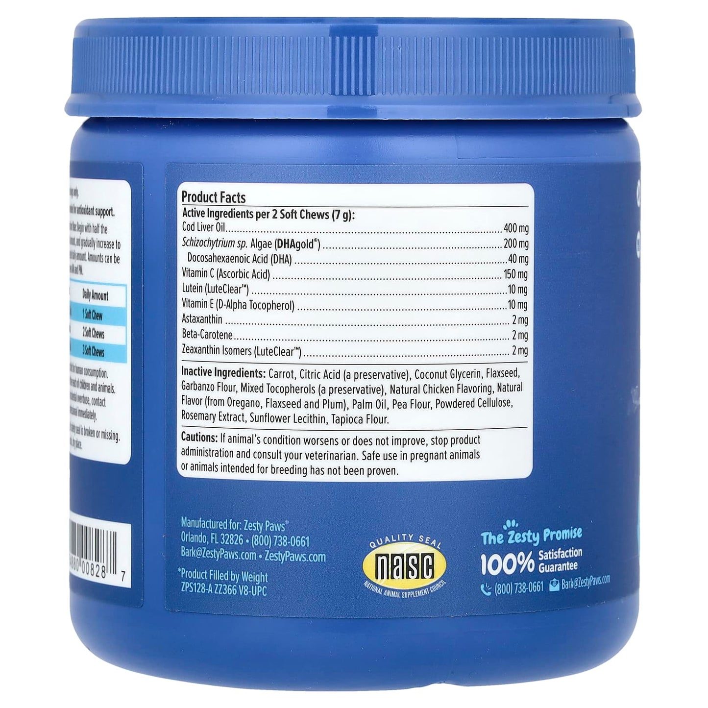 Zesty Paws, Senior Advanced, Vision Bites, For Dogs, Chicken, 90 Soft Chews, 11.1 oz (315 g) - Image 2