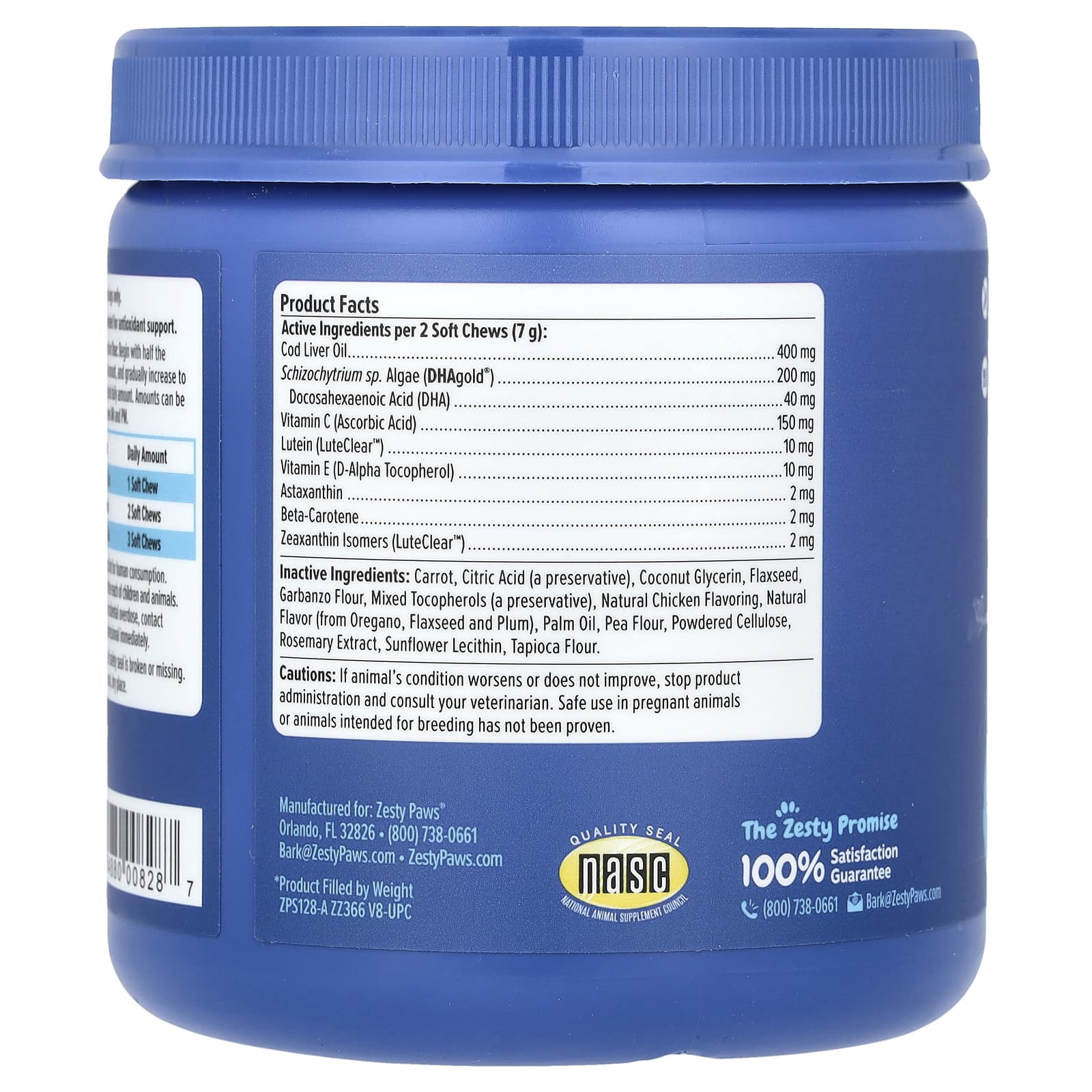 Zesty Paws, Senior Advanced, Vision Bites, For Dogs, Chicken, 90 Soft Chews, 11.1 oz (315 g) - Image 2