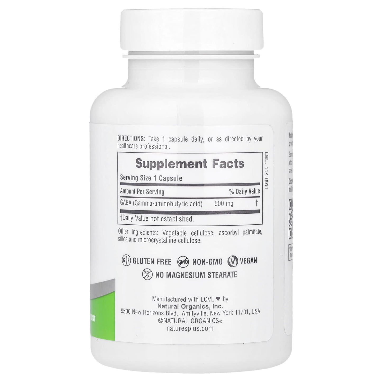 NaturesPlus, PRO GABA 500, 60 Capsules (500 mg per Capsule)