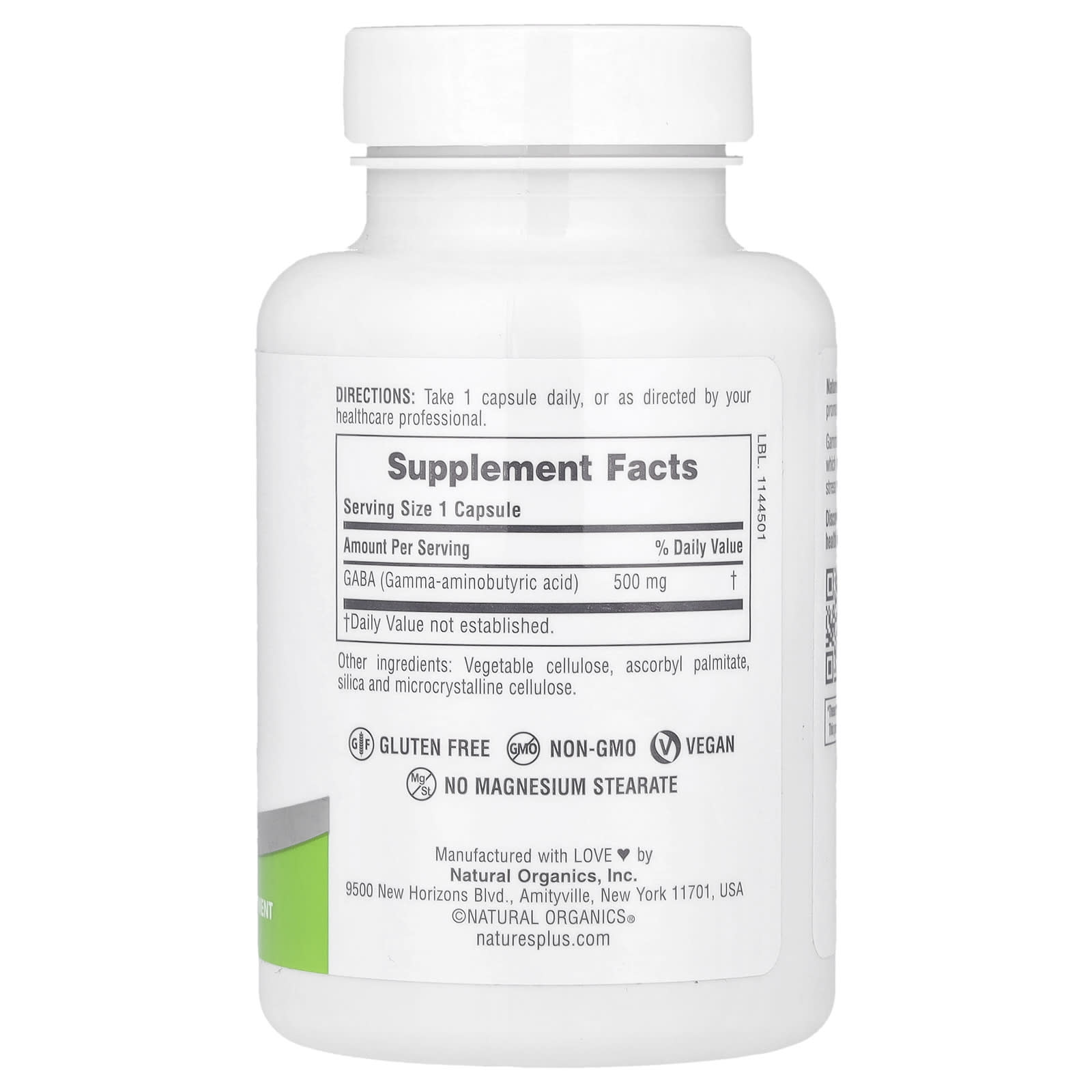 NaturesPlus, PRO GABA 500, 60 Capsules (500 mg per Capsule)