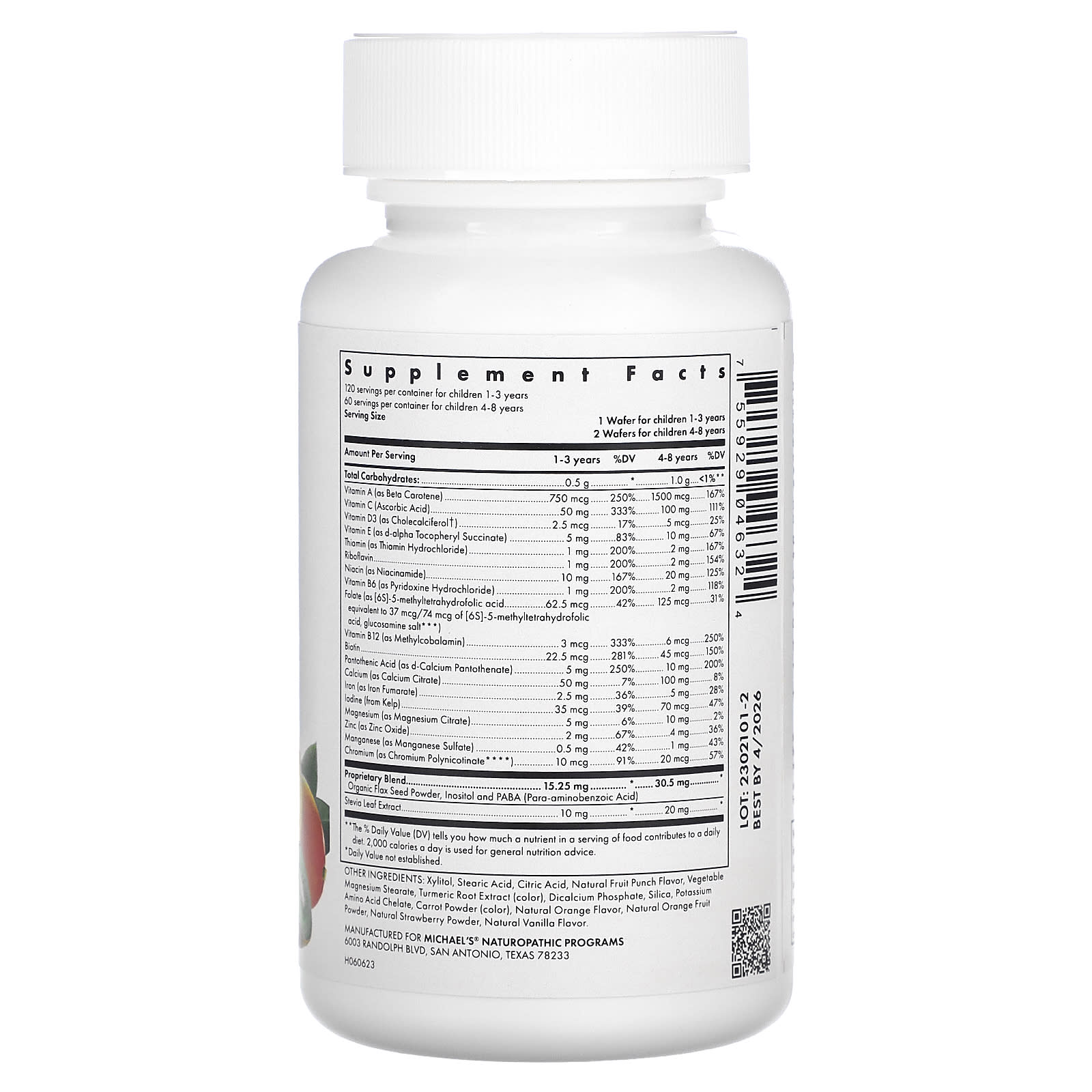 Michael's Naturopathic, Children's Chewables, Multivitamin & Mineral, 120 Vegetarian Chewable Wafers
