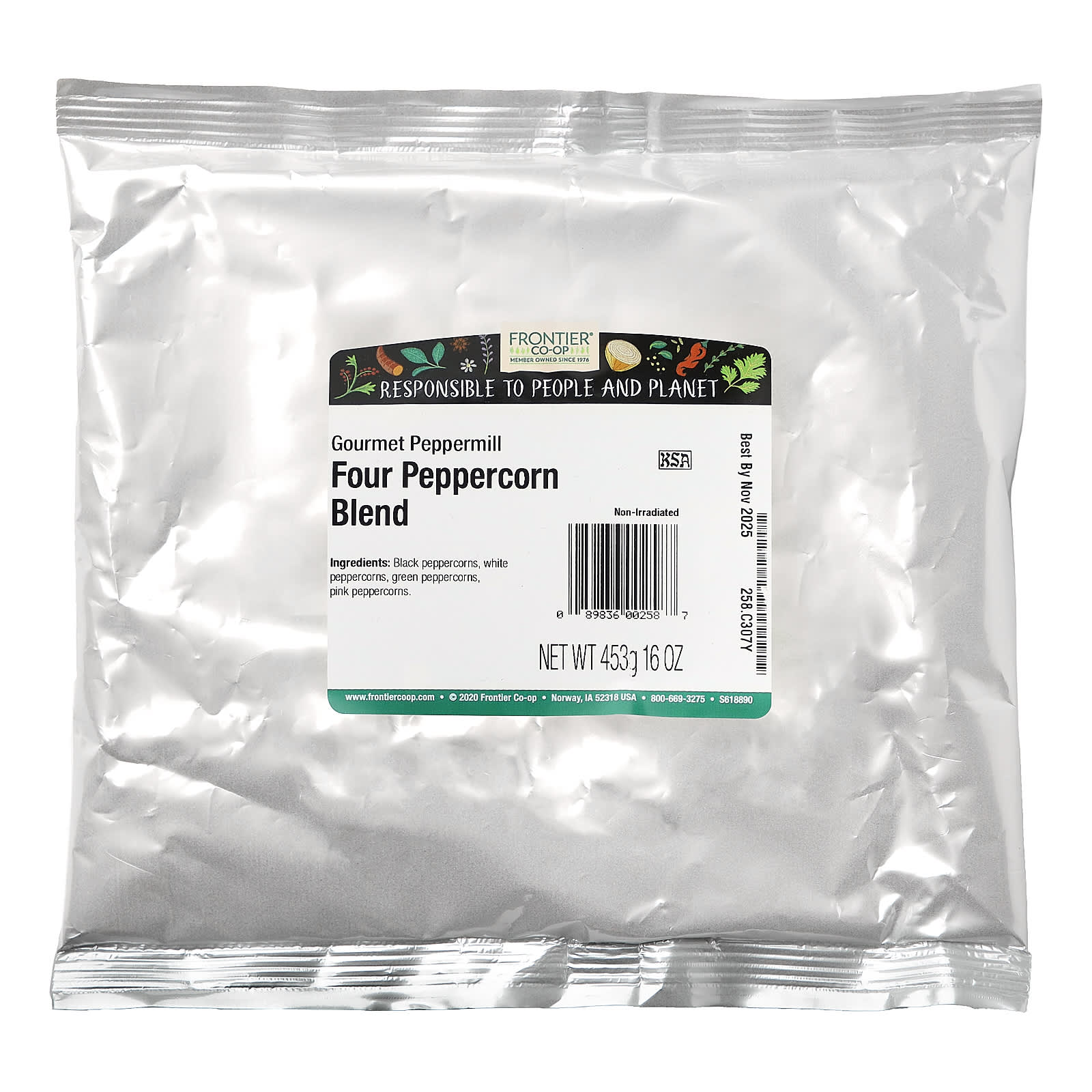 Frontier Co-op 4-Pepper Peppermill Blend, Gourmet Kitchen Seasoning, 16 oz - Image 2