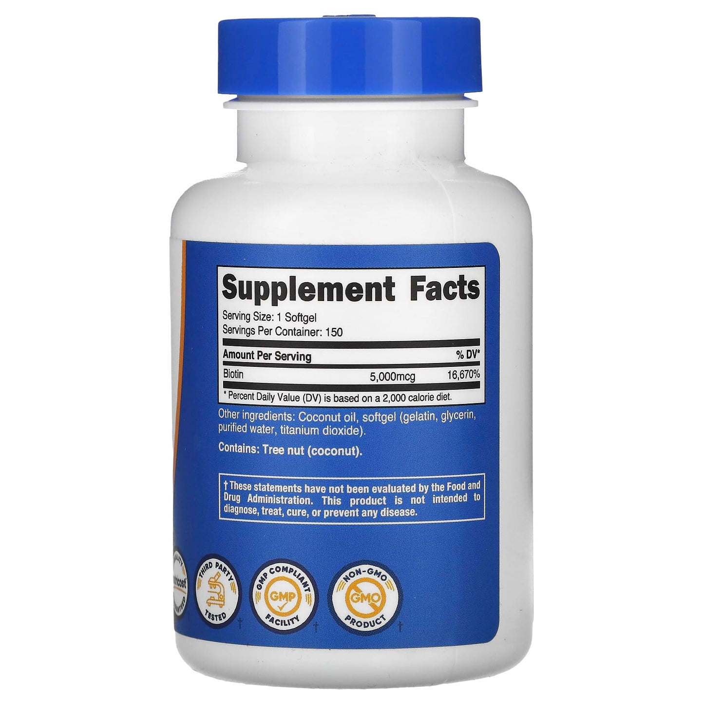 Nutricost, Biotin, 5,000 mcg, 150 Softgels - Image 2