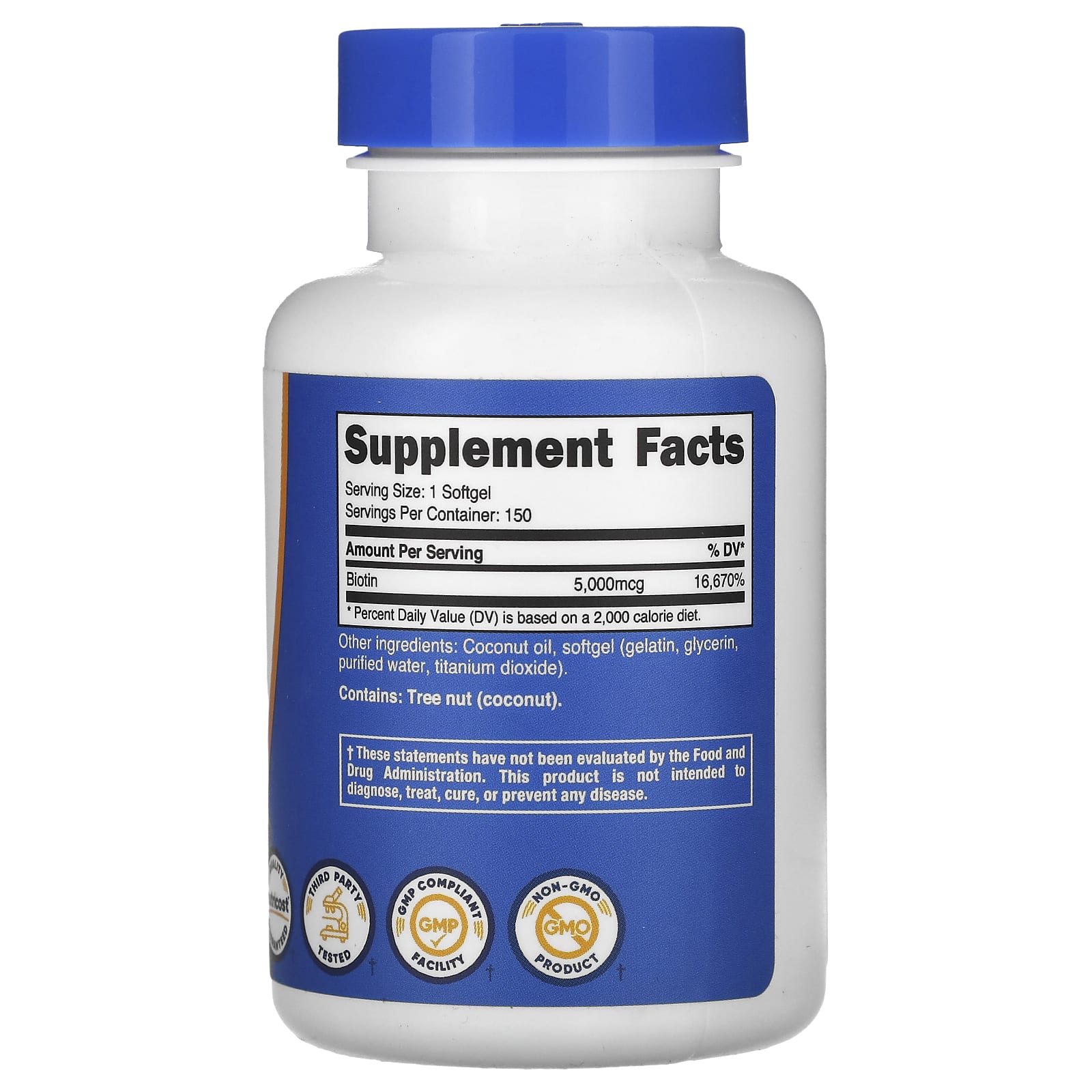 Nutricost, Biotin, 5,000 mcg, 150 Softgels - Image 2