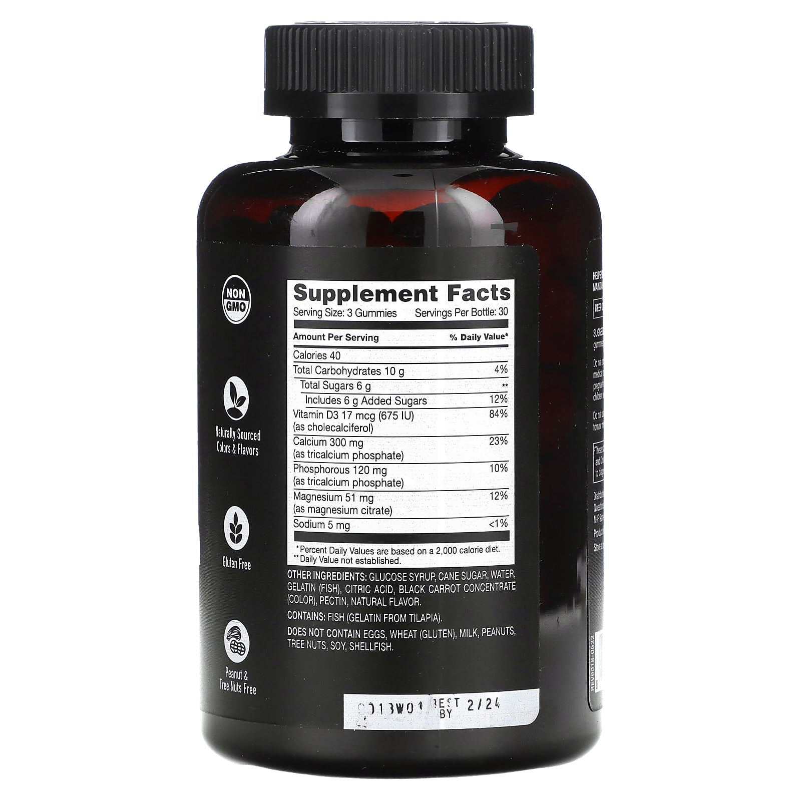 YumVs, Strong Earth Gummies, Calcium Magnesium & Vitamin D, Raspberry, 90 Gummies - Image 2