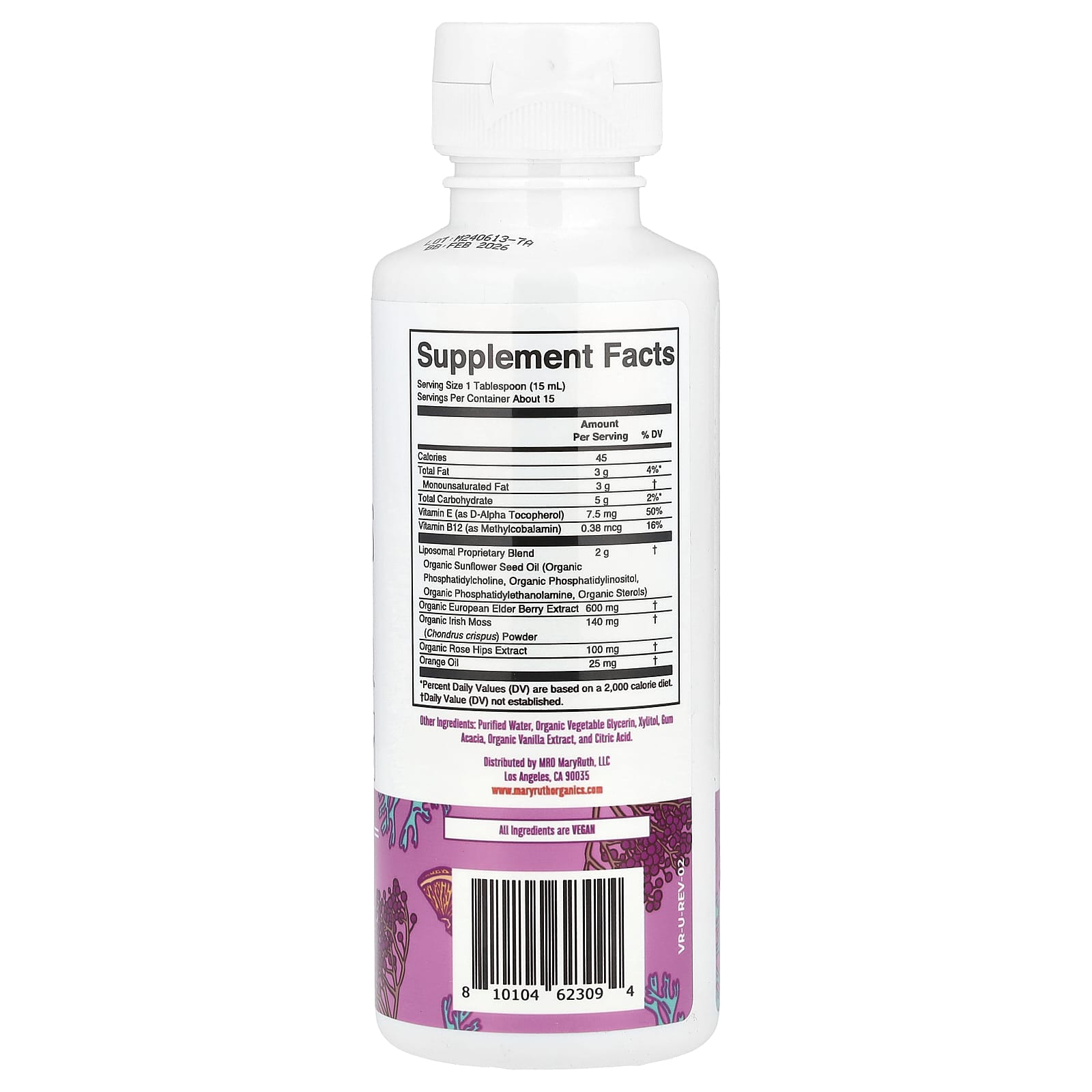MaryRuth's, Sea Moss + Immune & Energy Liposomal, Citrus Berry, 7.6 fl oz (225 ml) - Image 2