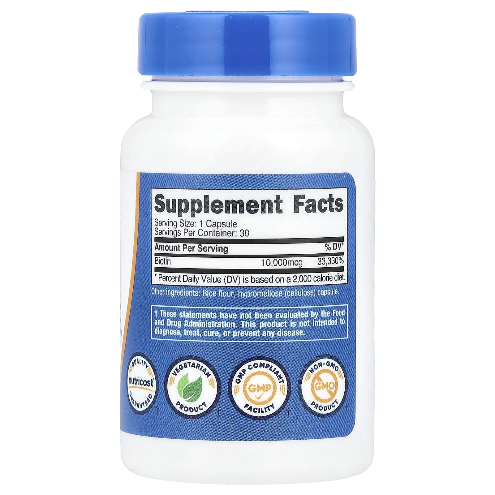 Nutricost, Biotin, 10,000 mcg, 30 Capsules - Image 2