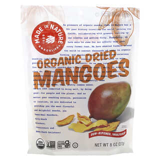Organic Dried Mango Snacks, USDA Certified, 8 oz