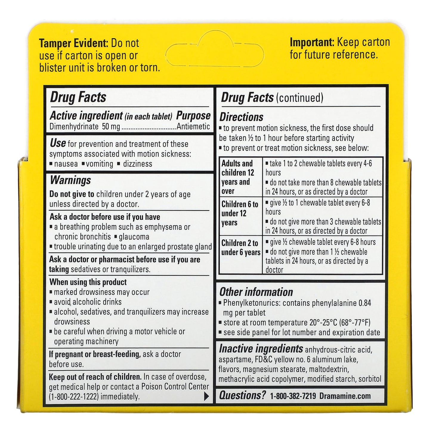 Dramamine Motion Sickness Relief Chewable Tablets - 50mg, 8 Count - Image 2