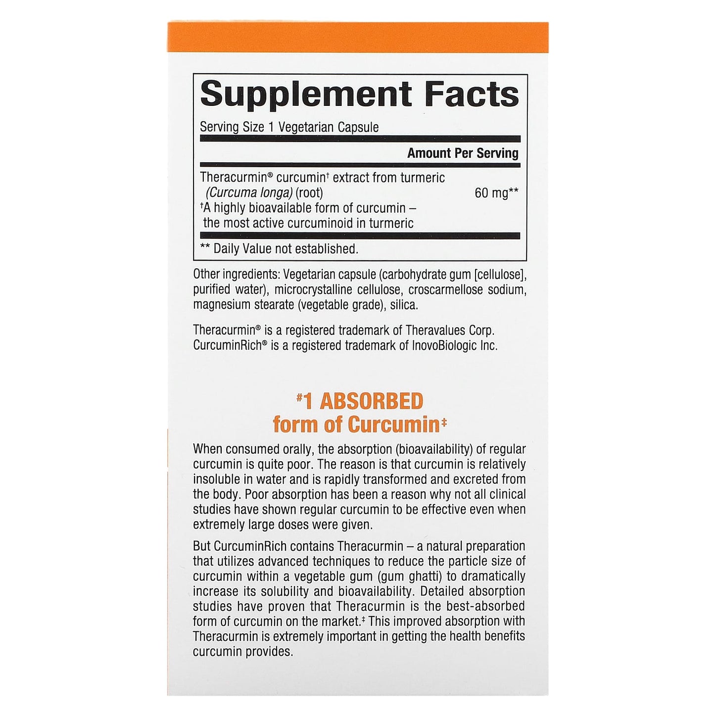 Natural Factors, Theracurmin, Double Strength, 60 mg, 30 Vegetarian Capsules - Image 2