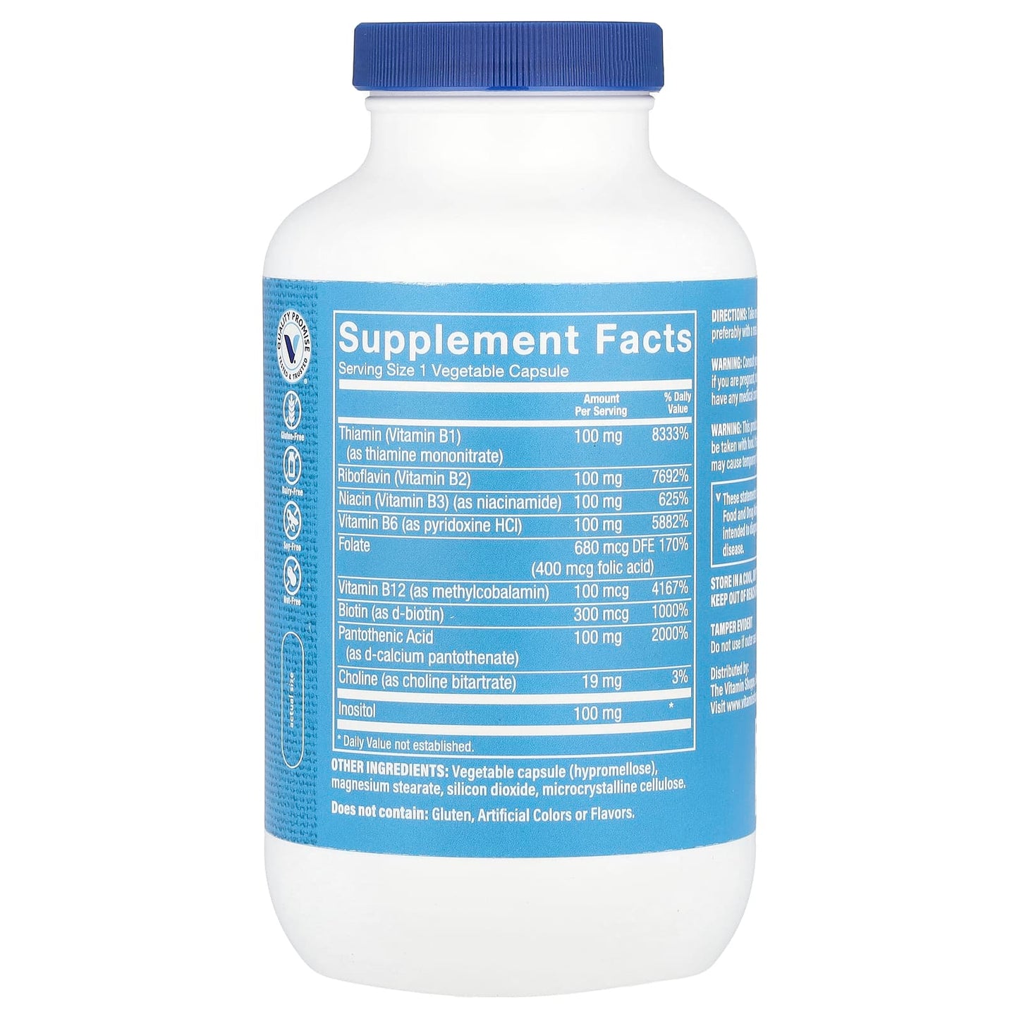 The Vitamin Shoppe, B-Complex 100, 300 Vegetable Capsules - Image 2