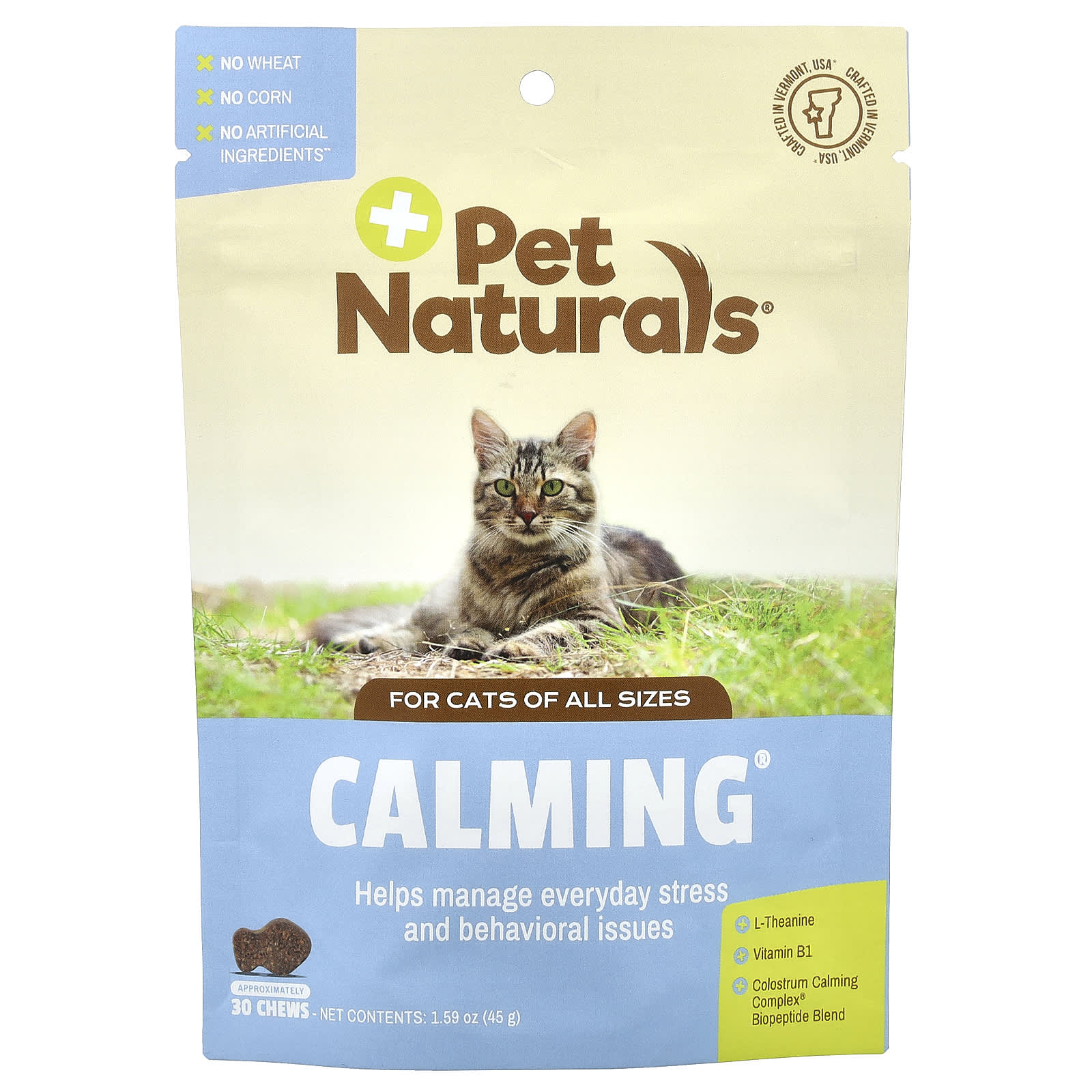 Pet Naturals, Calming®, For Cats, All Sizes, 30 Chews, 1.59 oz (45 g) - Image 1