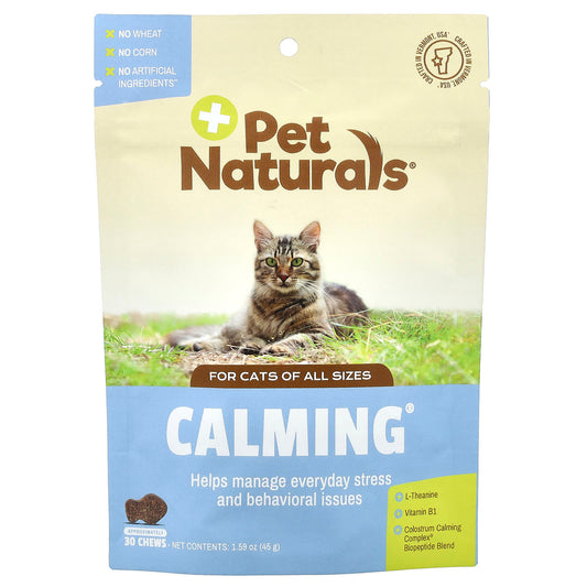 Pet Naturals, Calming®, For Cats, All Sizes, 30 Chews, 1.59 oz (45 g) - Image 1