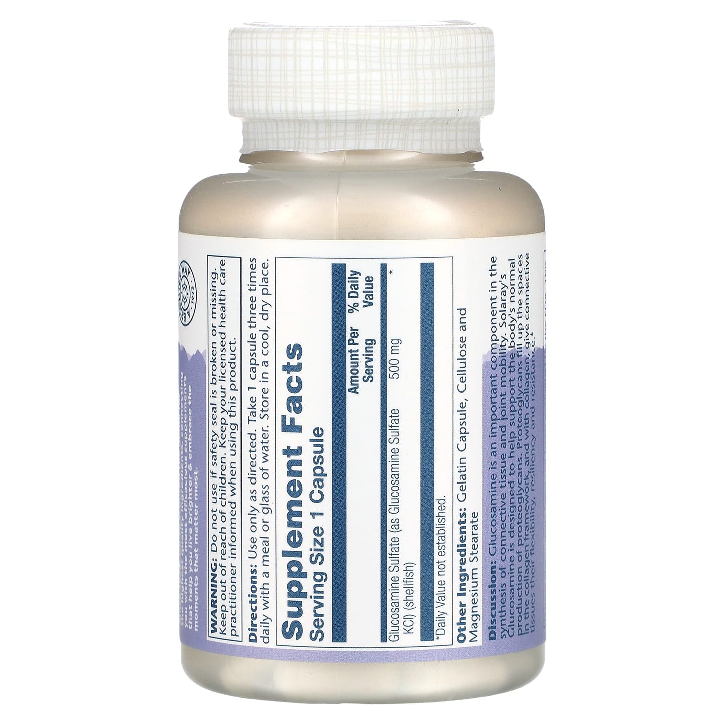 Solaray, Glucosamine Sulfate, 500 mg, 120 Capsules - Image 2