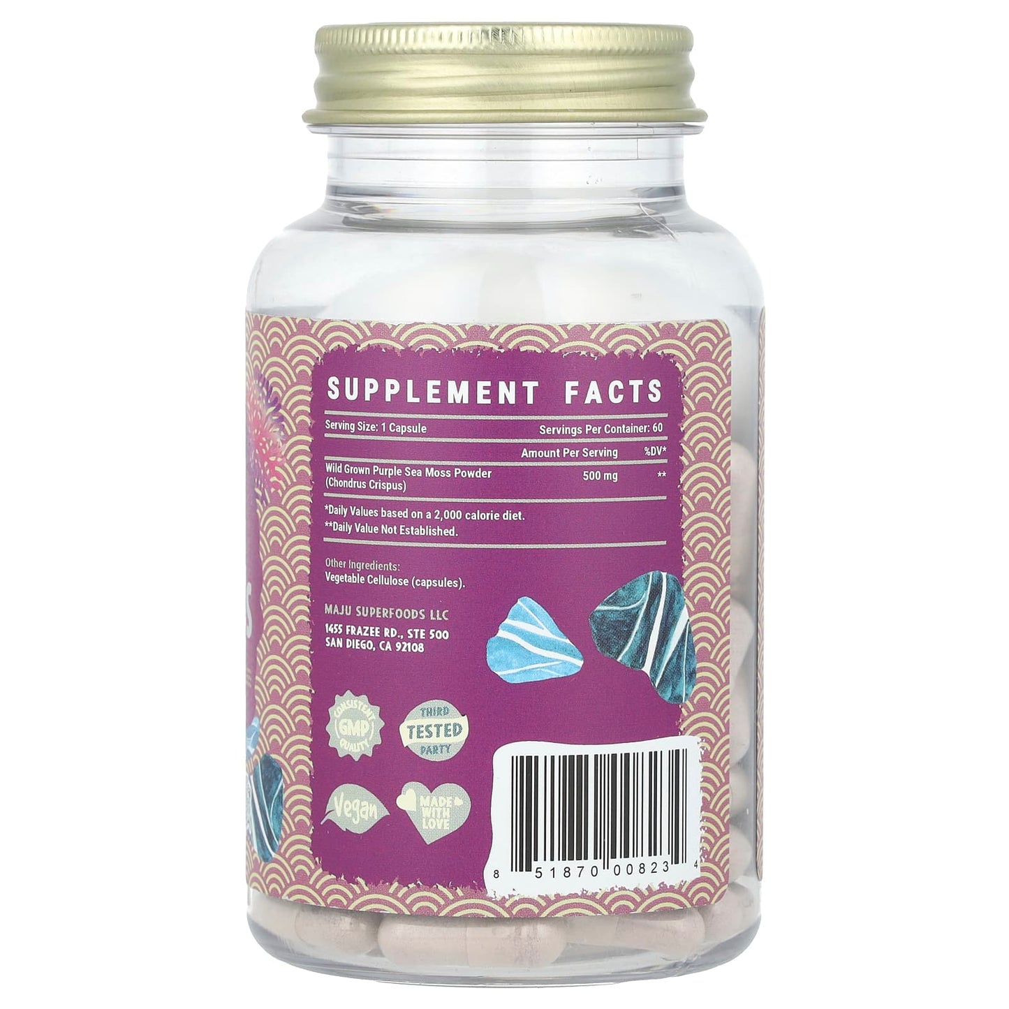Maju Superfoods, Purple Sea Moss, 60 Capsules (500 mg per Capsule) - Image 2