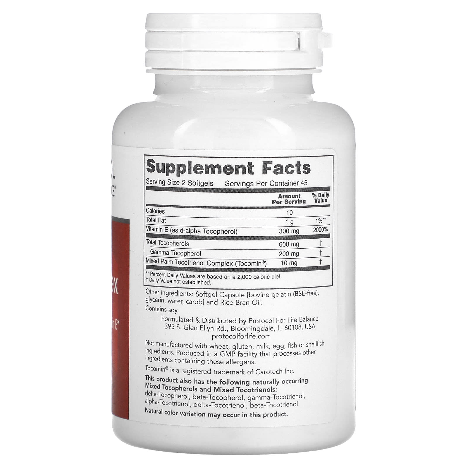 Protocol for Life Balance, Gamma E Toco Complex, 90 Softgels - Image 2