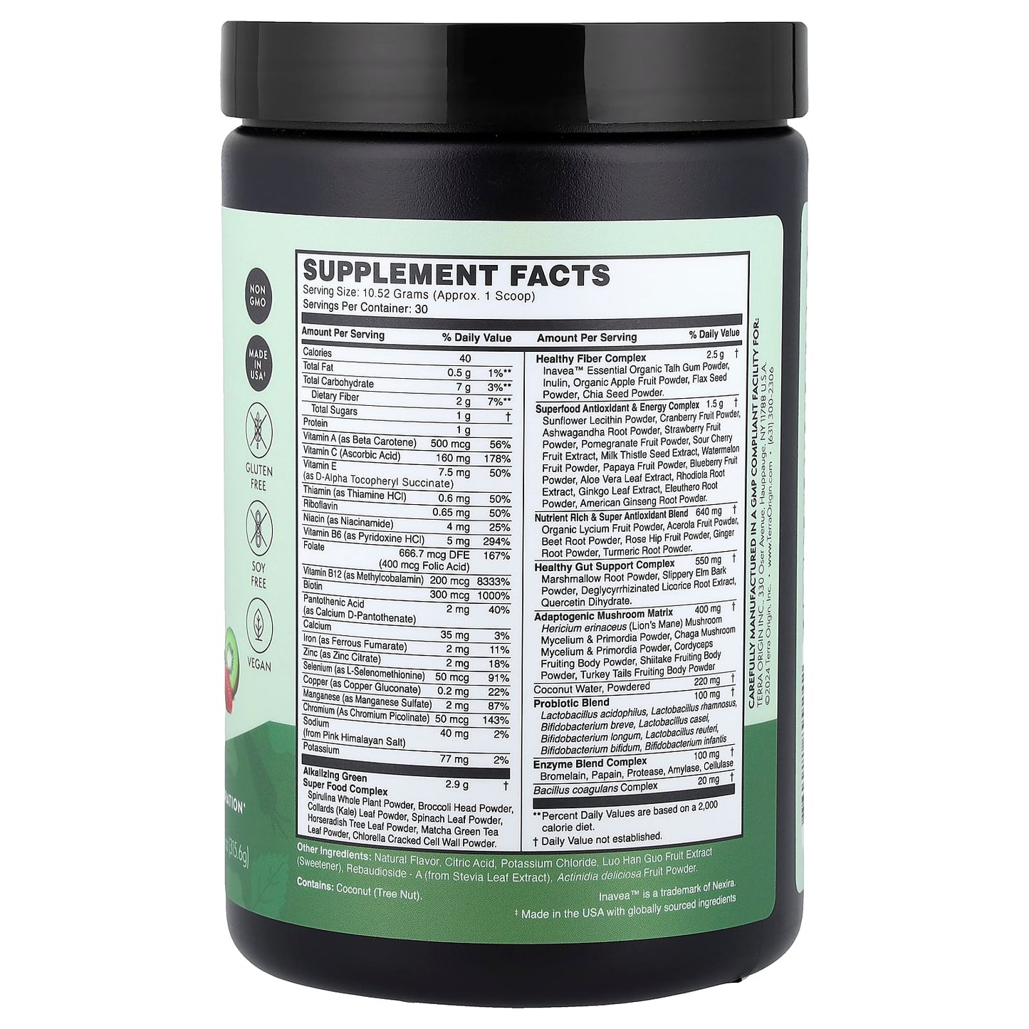Terra Origin, Healthy Greens, Kiwi Strawberry, 11.13 oz (315.6 g) - Image 2