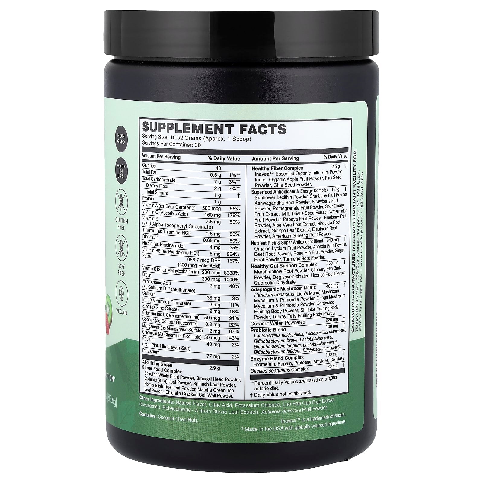 Terra Origin, Healthy Greens, Kiwi Strawberry, 11.13 oz (315.6 g) - Image 2
