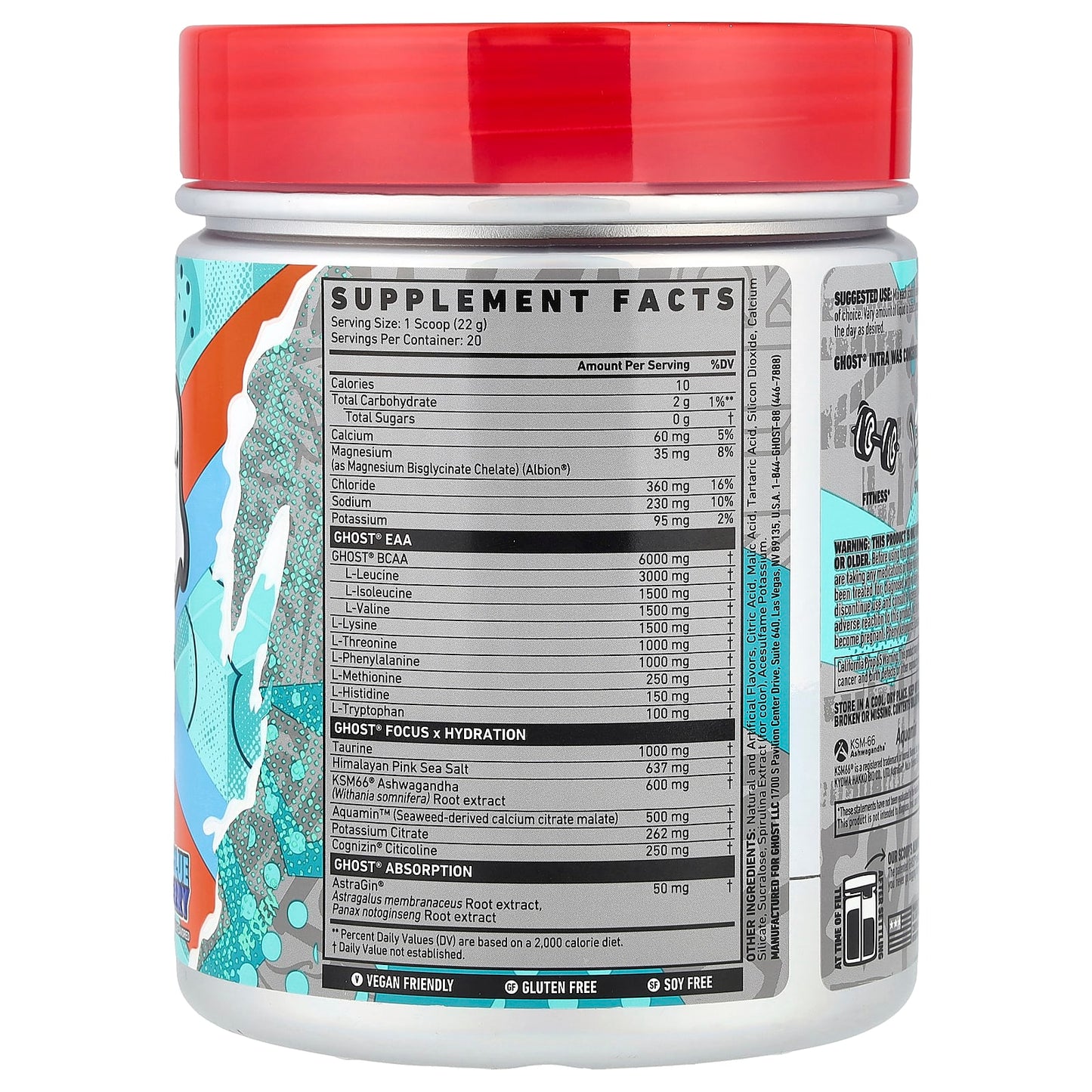 Ghost Intra Blue Raspberry - Vegan Friendly Intra Workout Powder - Image 2