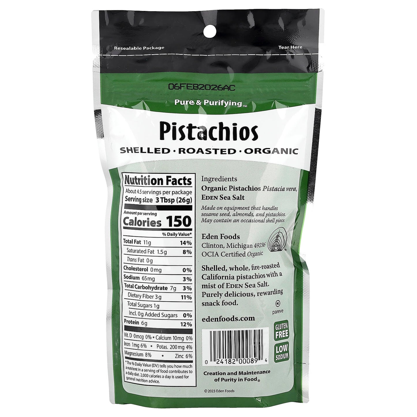 Delicious Organic Pistachios with Sea Salt | EDEN Foods - Image 2