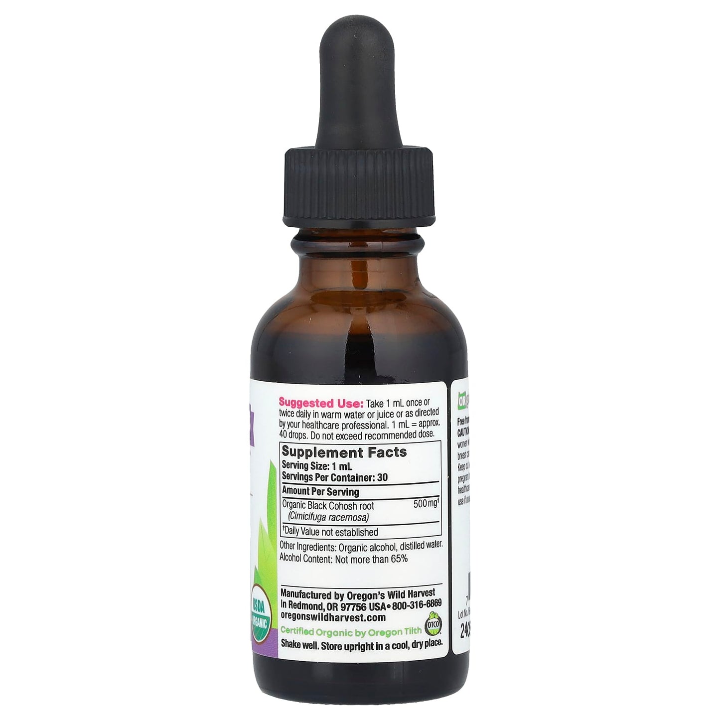 Oregon's Wild Harvest, Organic Black Cohosh Extract, 1 fl oz (30 ml) - Image 2