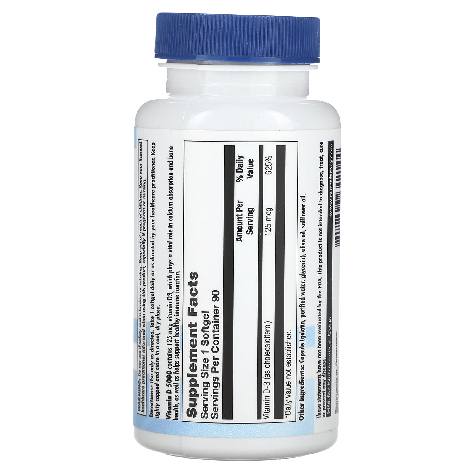 Nutra BioGenesis, Vitamin D 5000, 125 mcg, 90 Softgels - Image 2
