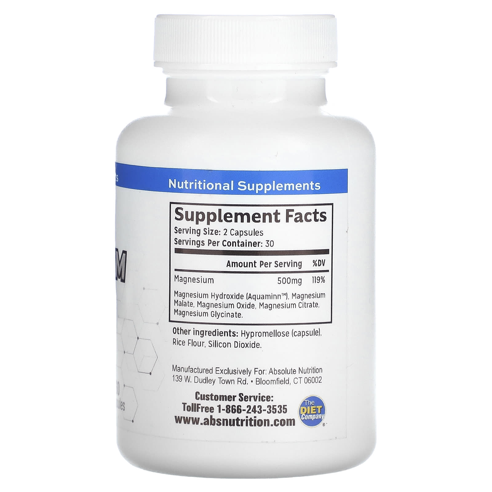 Magnesium Complex Supplement by Absolute Nutrition - 60 Capsules - Image 2