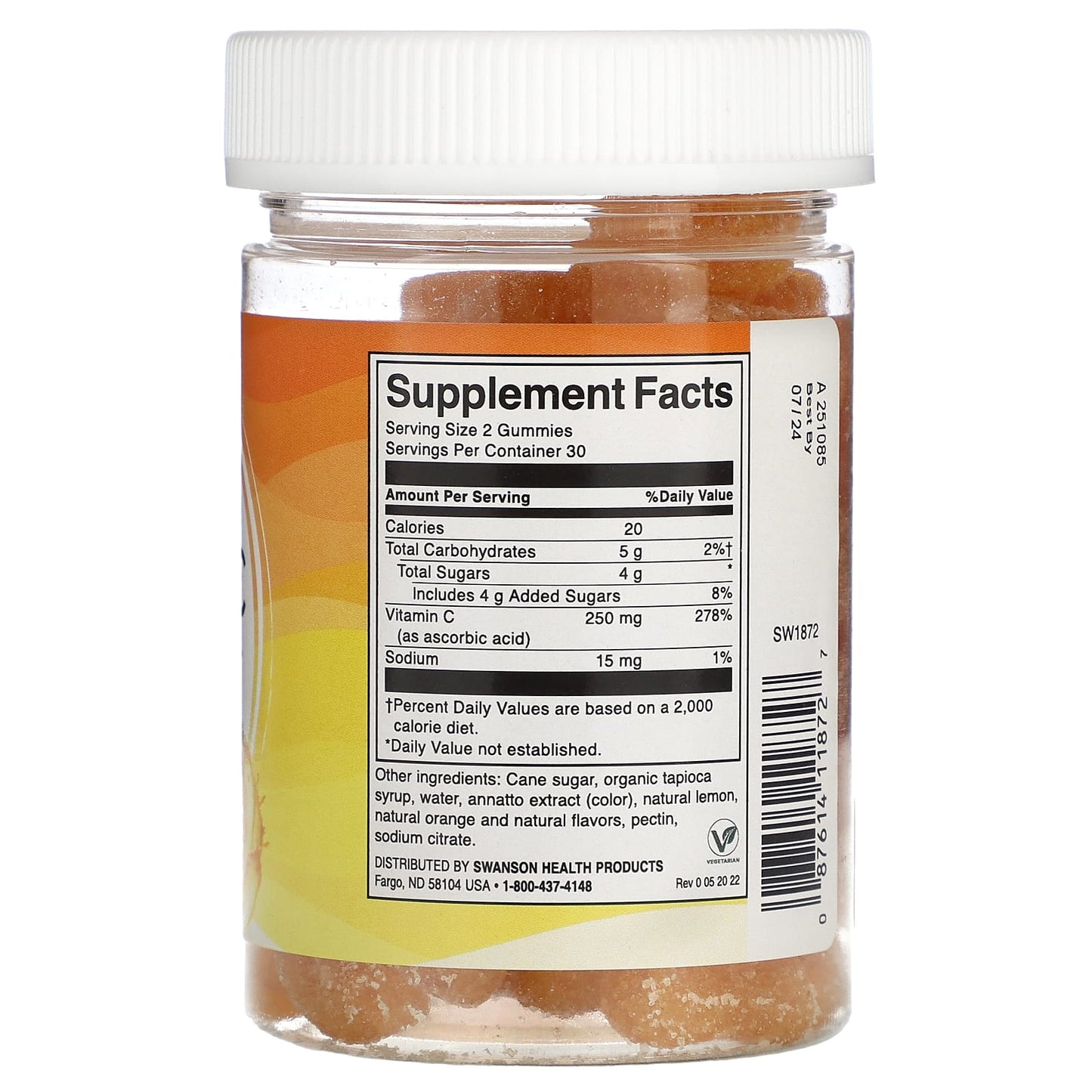 Swanson, Vitamin C, Orange, 60 Gummies - Image 2