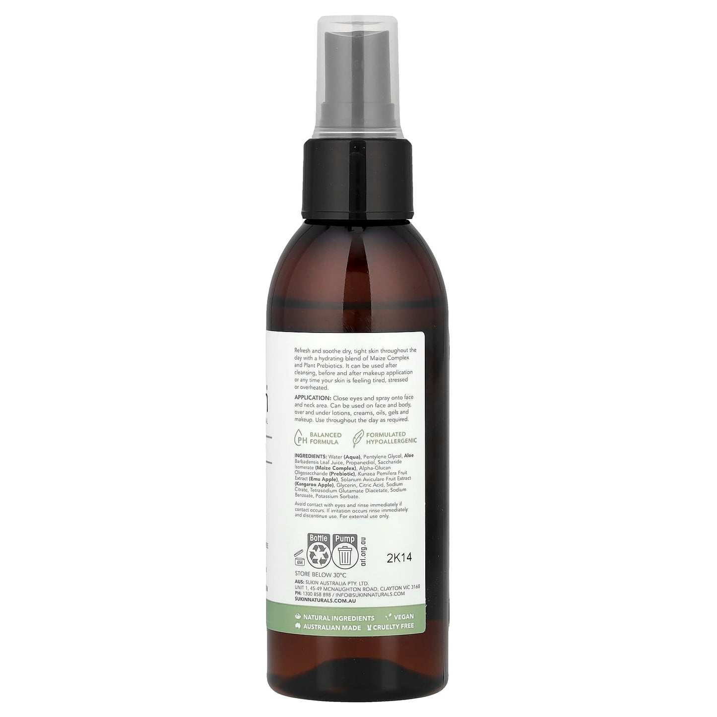 Sukin, Skin Relief, Facial Mist, Sensitive, Distressed Skin, Fragrance Free, 4.23 fl oz (125 ml) - Image 2