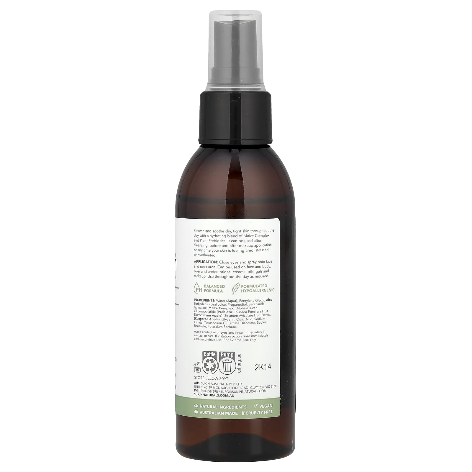 Sukin, Skin Relief, Facial Mist, Sensitive, Distressed Skin, Fragrance Free, 4.23 fl oz (125 ml) - Image 2