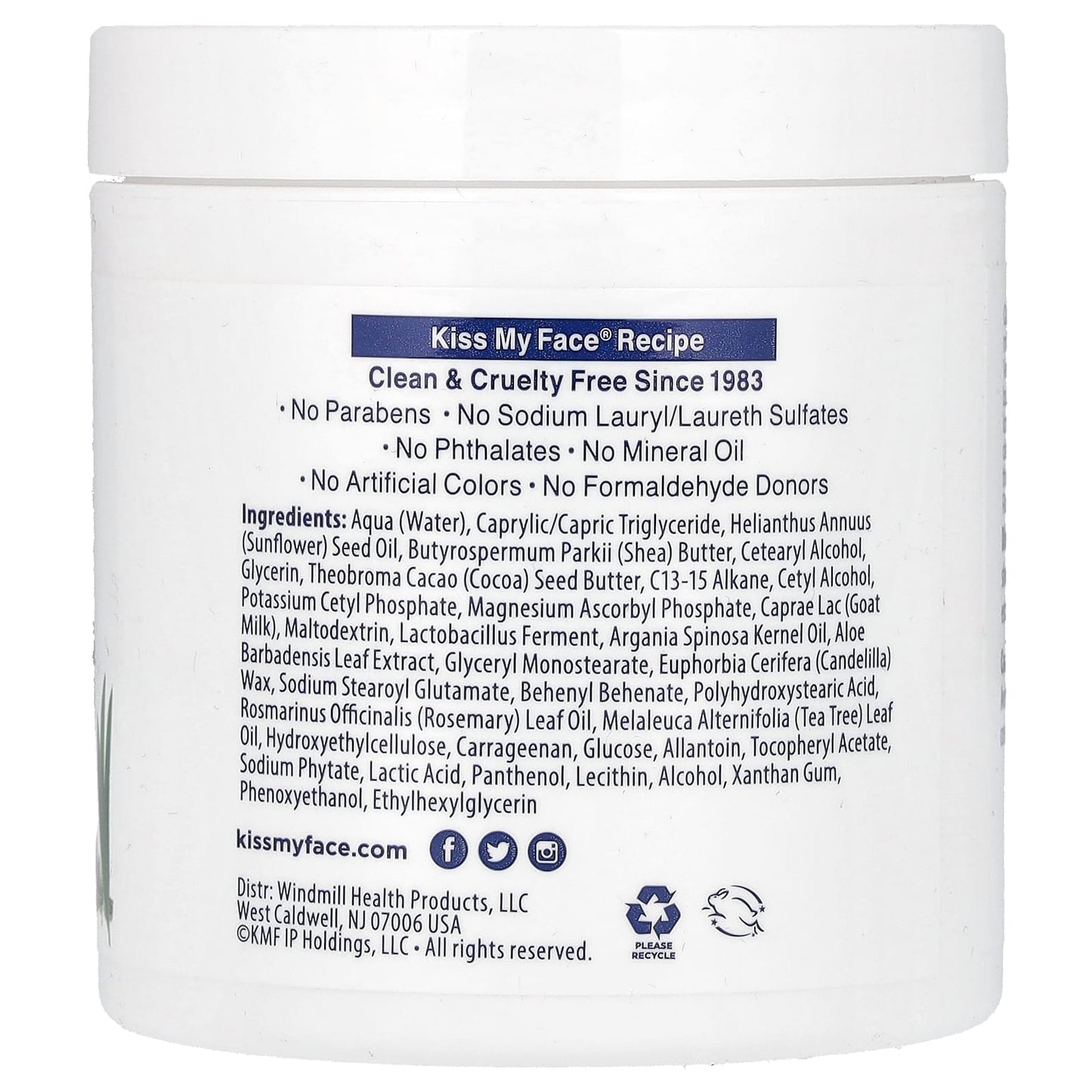 Kiss My Face, Goat Milk Body Butter, Rosemary + Tea Tree, 6 oz (170 g) - Image 2