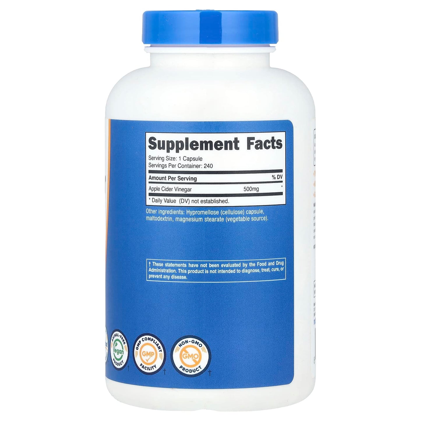 Nutricost, Apple Cider Vinegar, 500 mg, 240 Capsules - Image 2