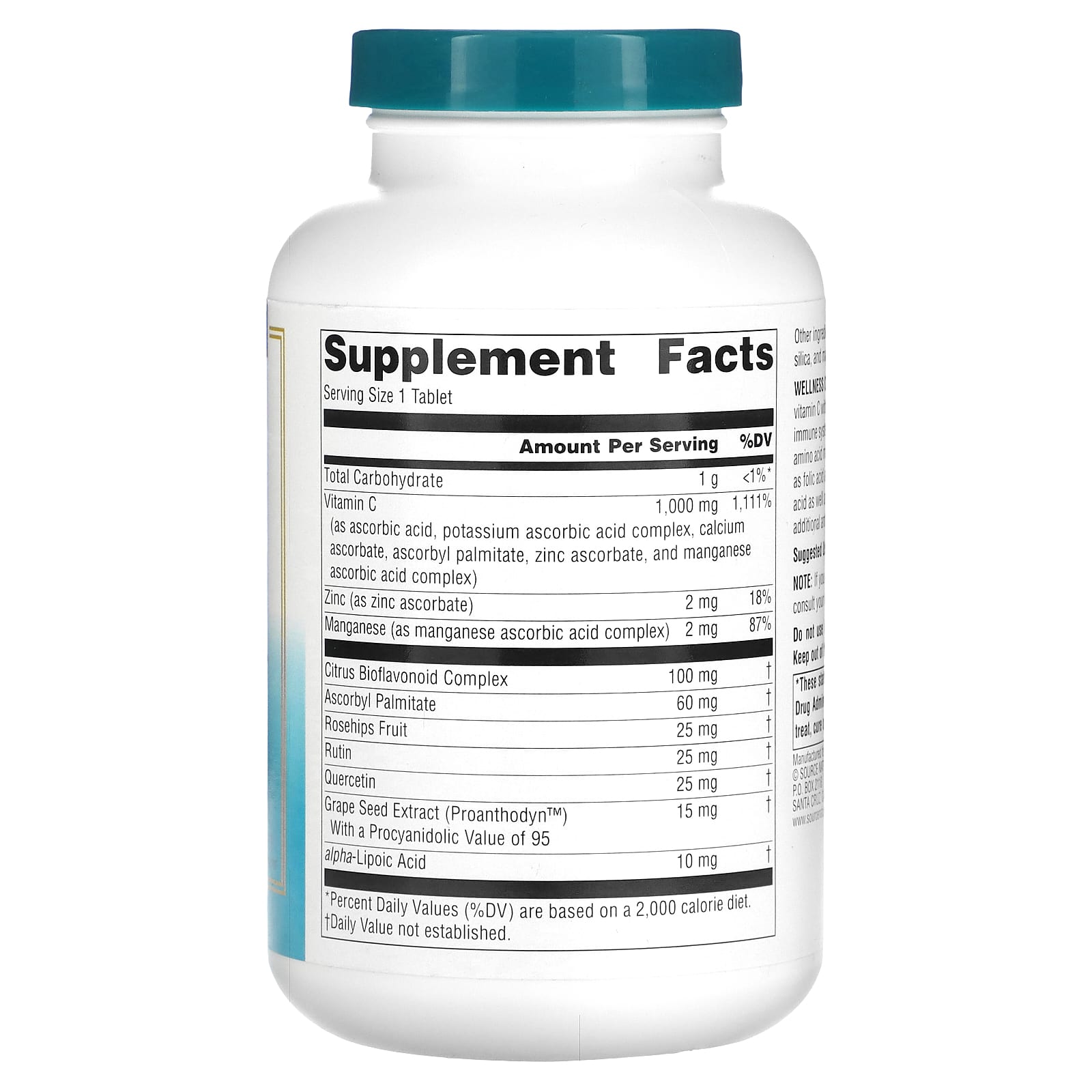 Source Naturals, Wellness, C-1000, 200 Tablets - Image 2
