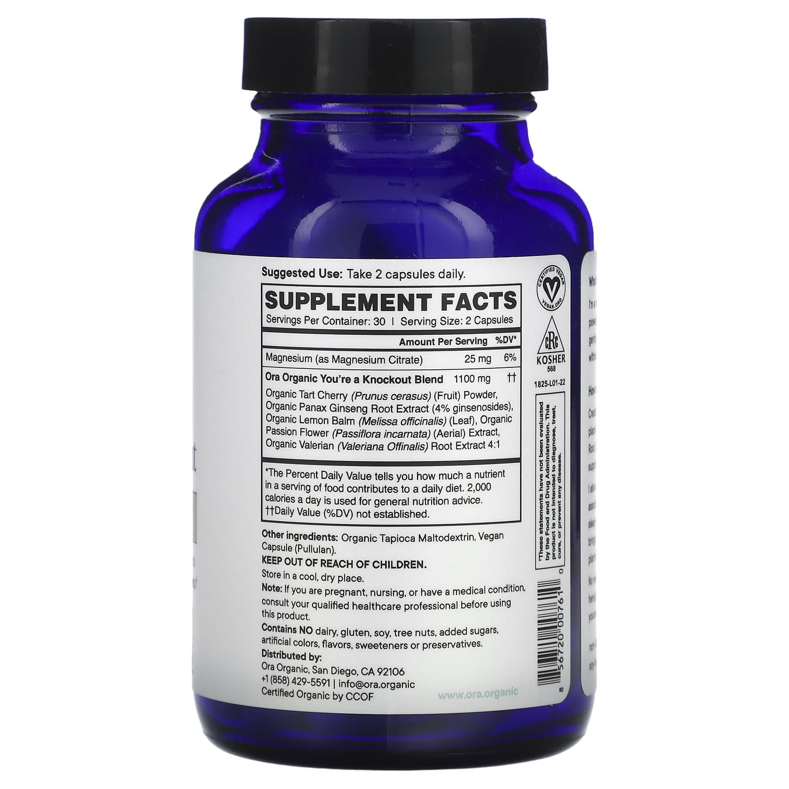Ora, You're a Knockout, Sleep & Stress Support, 60 Capsules - Image 2