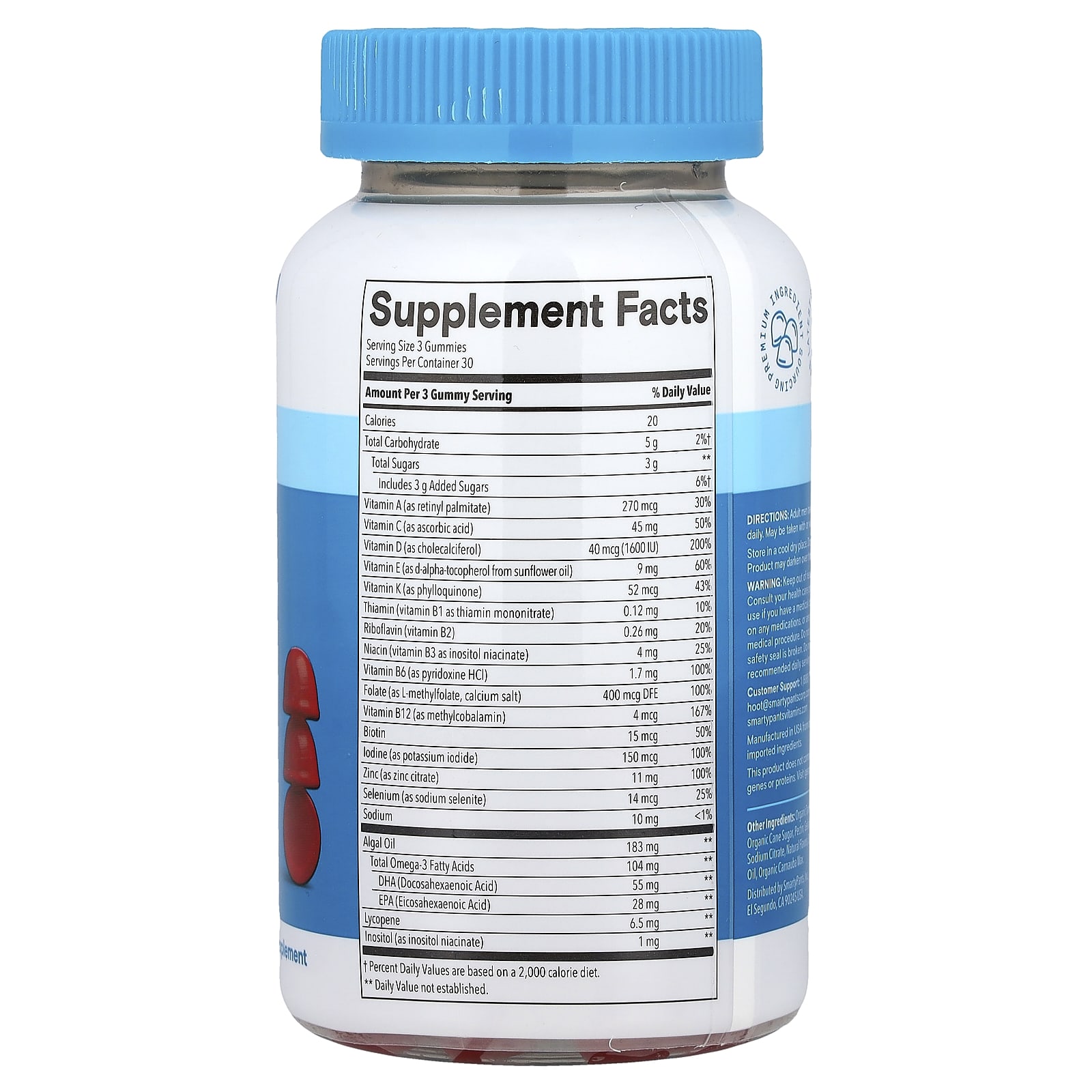 SmartyPants, Men's Plus Multi & Omegas, Raspberry Lemonade, 90 Gummies - Image 2
