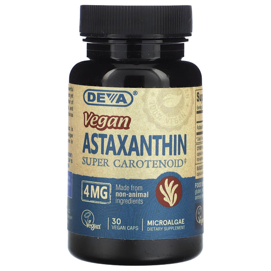 Vegan Astaxanthin Supplement by Deva - 30 Capsules, 4mg - Image 1