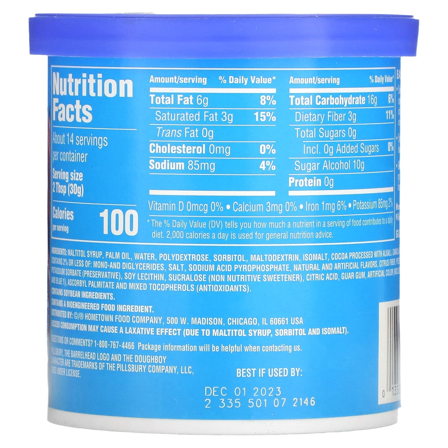 Pillsbury, Zero Sugar, Premium Frosting, Chocolate Fudge, 15 oz (425 g) - Image 2