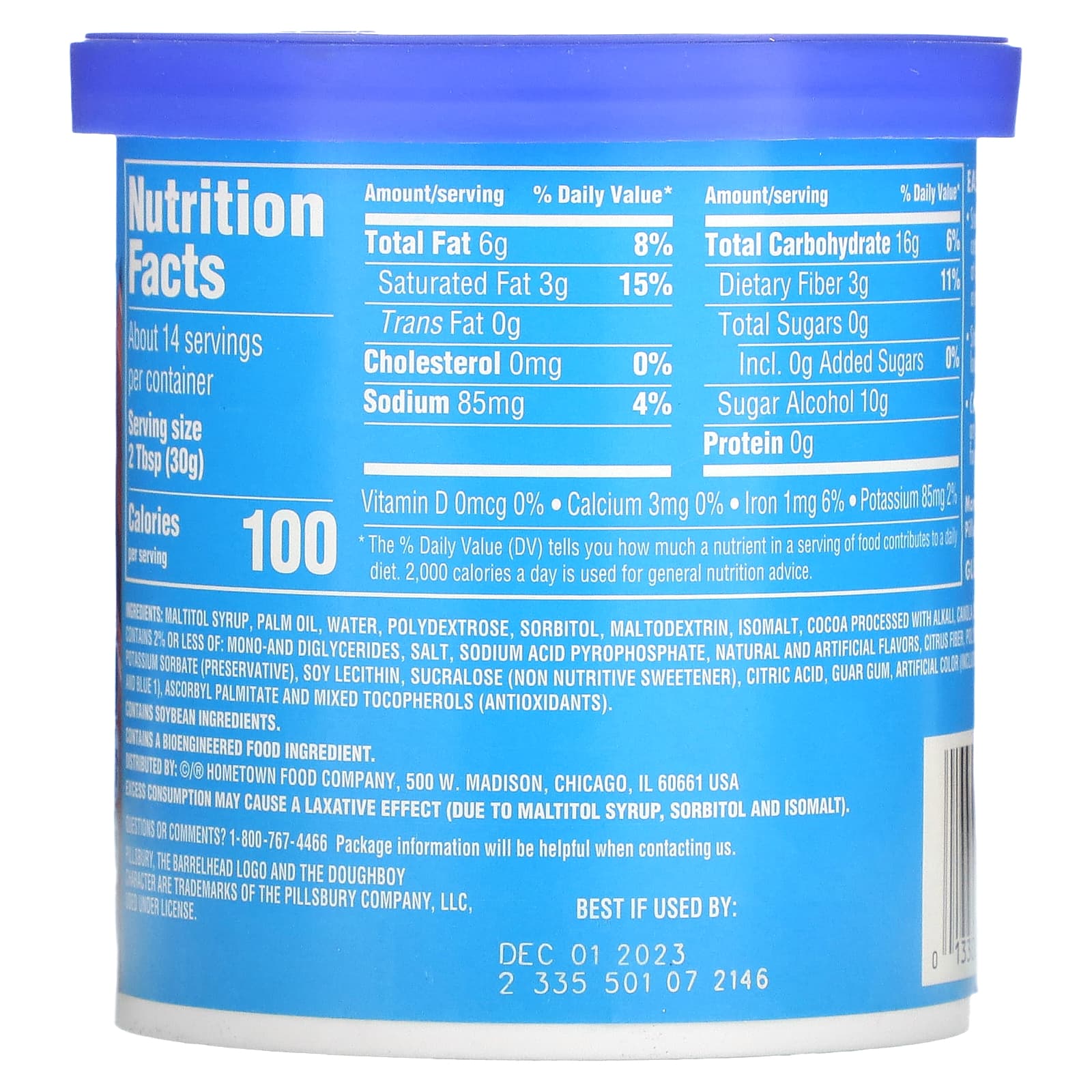 Pillsbury, Zero Sugar, Premium Frosting, Chocolate Fudge, 15 oz (425 g) - Image 2