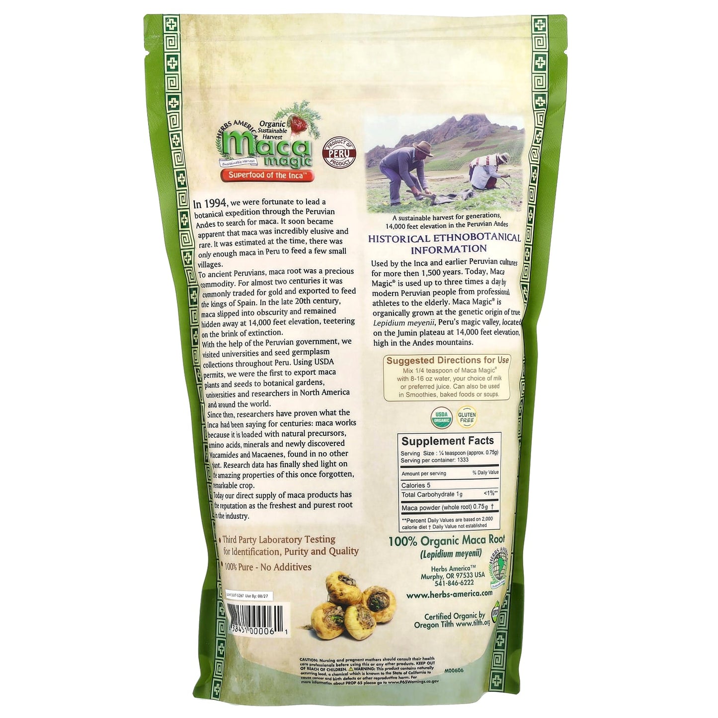 Maca Magic, Organic 100% Pure Maca Root Powder, 2.2 lbs (1,000 g) - Image 2