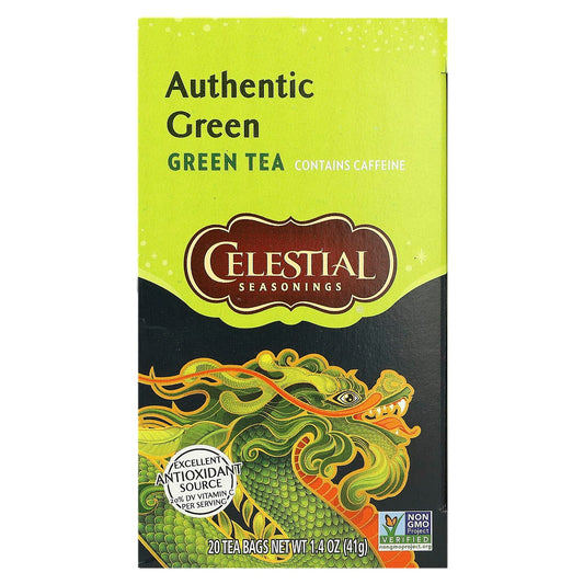 Authentic Green Tea by Celestial Seasonings - 20 Tea Bags - Image 1