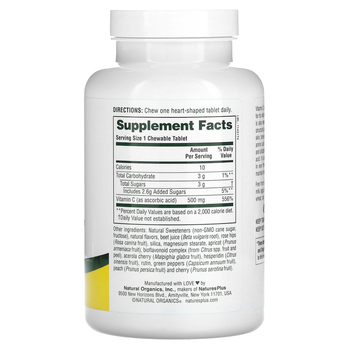 NaturesPlus, Chewable Lovites, Vitamin C, Natural Fruit, 500 mg, 90 Tablets - Image 2