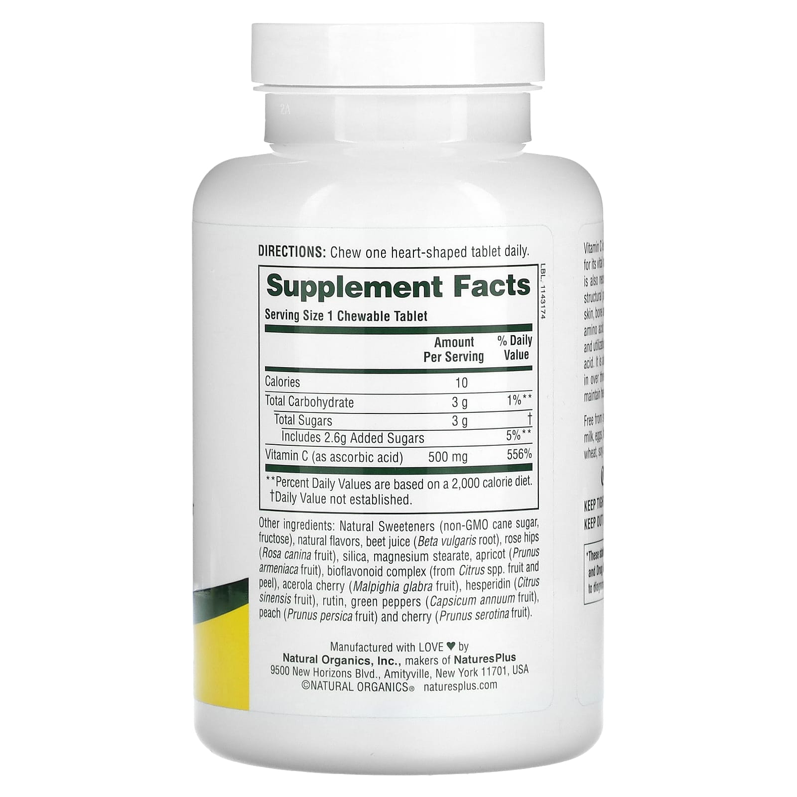 NaturesPlus, Chewable Lovites, Vitamin C, Natural Fruit, 500 mg, 90 Tablets - Image 2