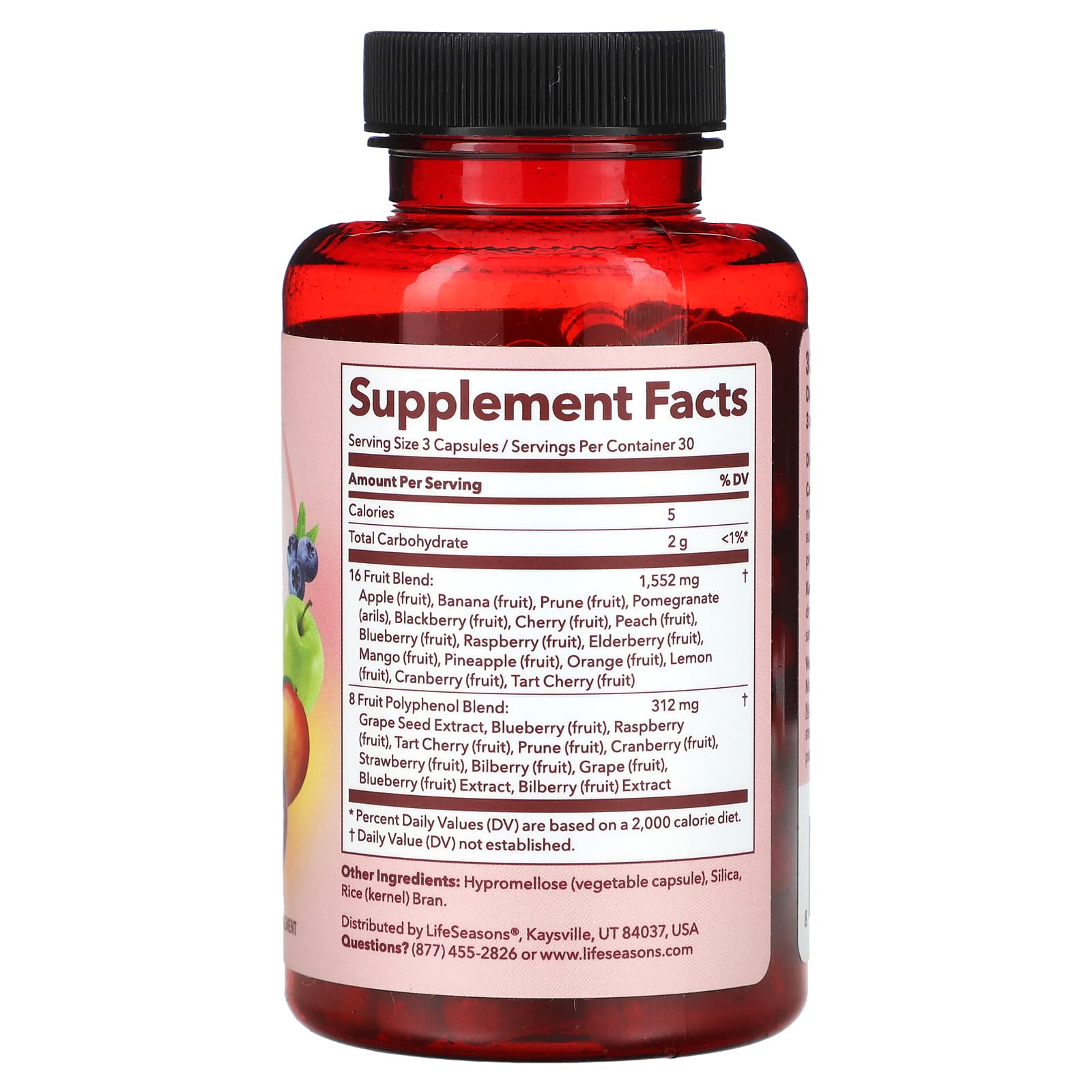 LifeSeasons, Fruit Boost, 90 Capsules - Image 2