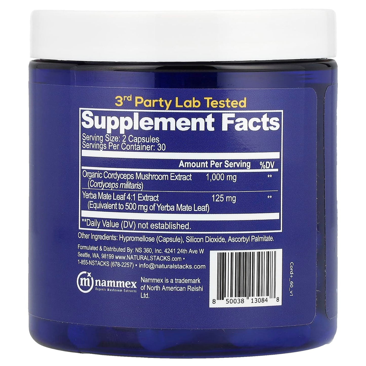 Natural Stacks, Cordyceps+, 60 Vegan Capsules - Image 2