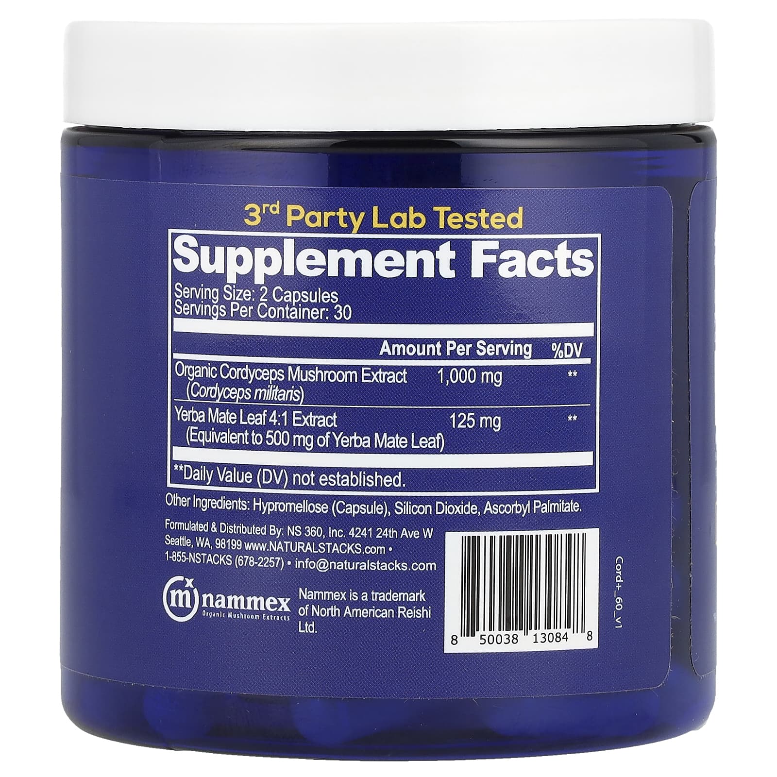 Natural Stacks, Cordyceps+, 60 Vegan Capsules - Image 2