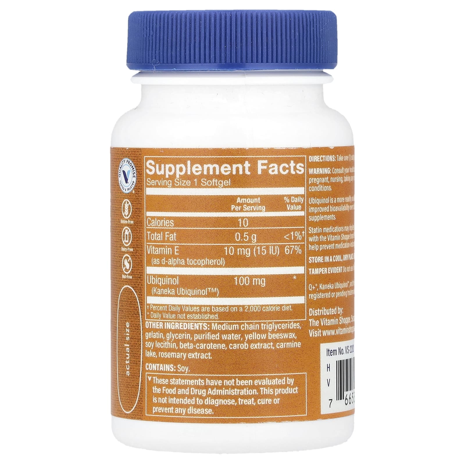 The Vitamin Shoppe, Ubiquinol CoQ-10, 30 Softgels - Image 2