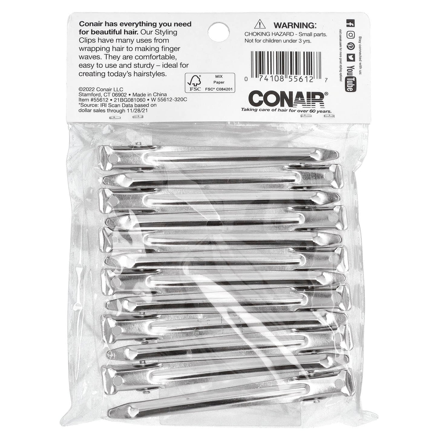 Conair Hair Styling Clips 12-Pack for Secure Hold & Versatile Use - Image 2
