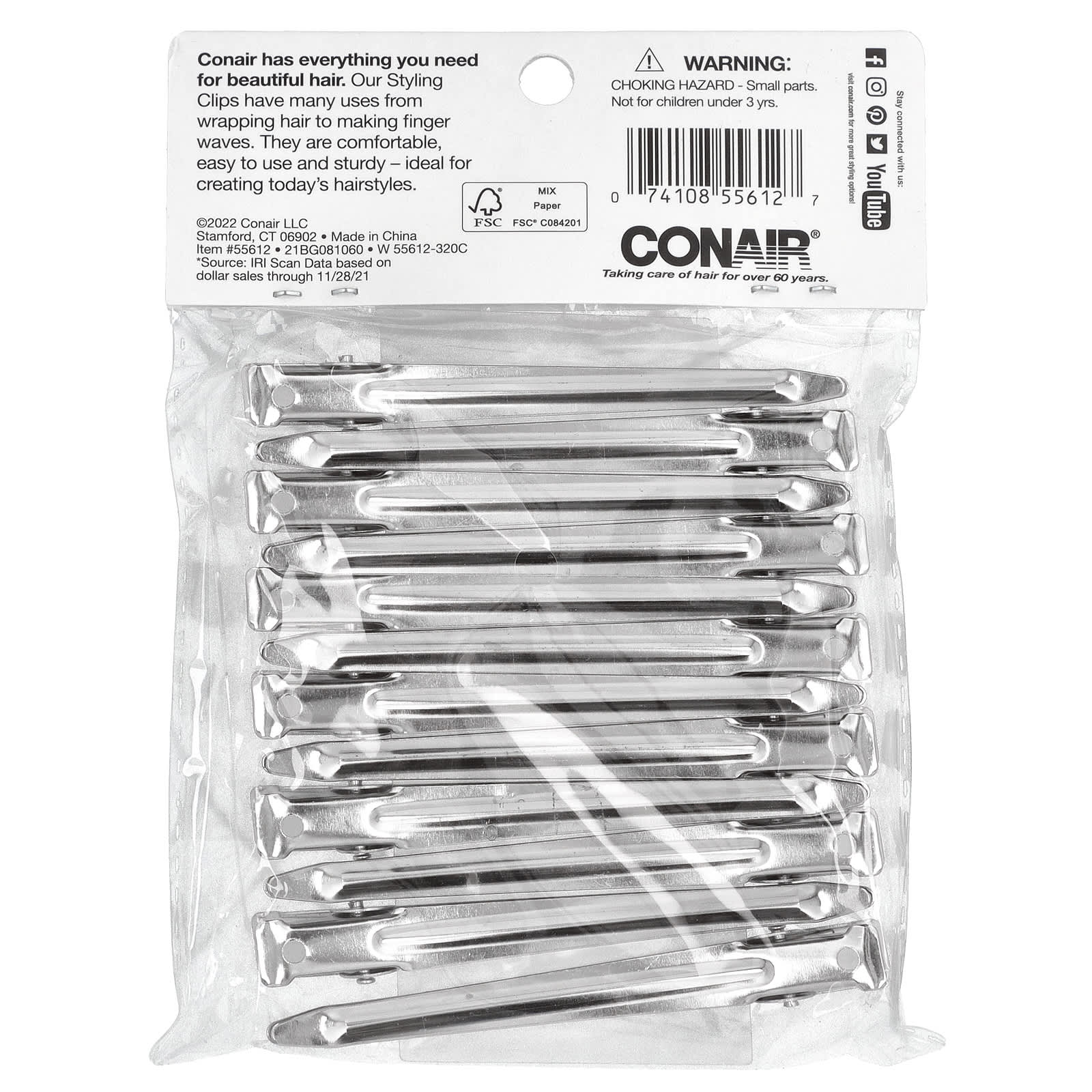 Conair Hair Styling Clips 12-Pack for Secure Hold & Versatile Use - Image 2