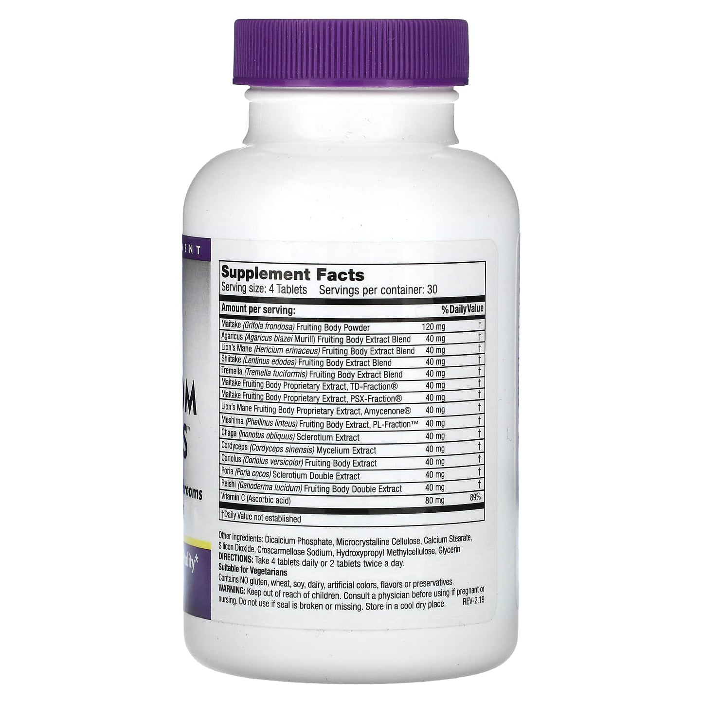 Mushroom Wisdom, Mushroom Emperors, 120 Vegetarian Tablets - Image 2