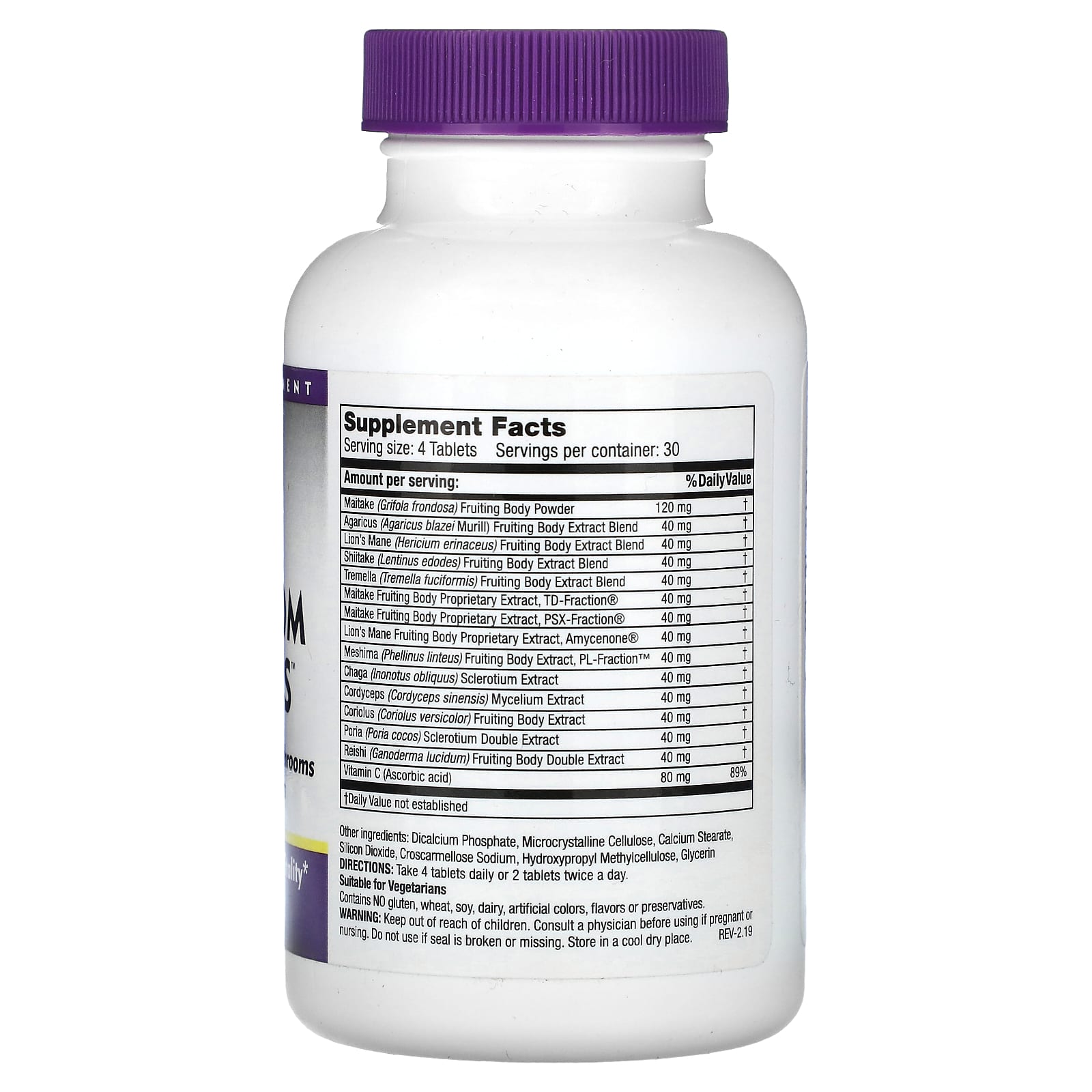 Mushroom Wisdom, Mushroom Emperors, 120 Vegetarian Tablets - Image 2